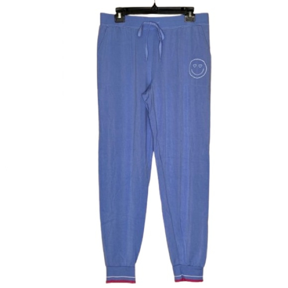 P.J. Salvage Women’s Choose Happy Lounge Pant Jogger Size L Soft Blue Modal